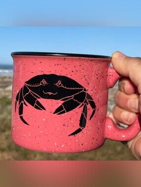 Salty Raven Crabby Campfire Mug. 15oz KAZ SPARKS heavyweight With Comfy Handle